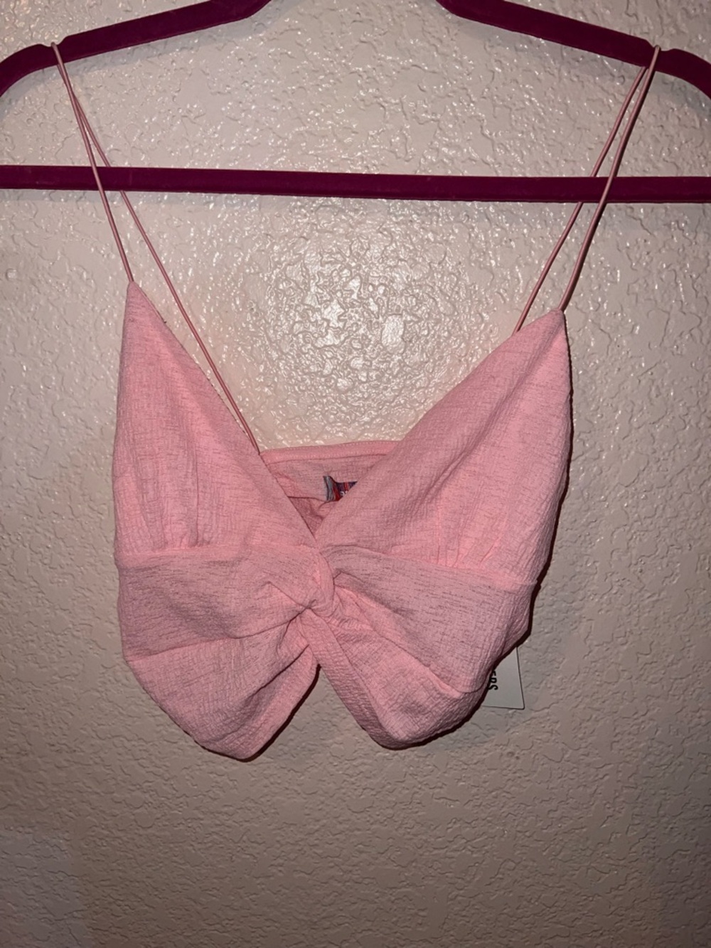 NWT Urban Outfitters Pink Knot Front Crop Top